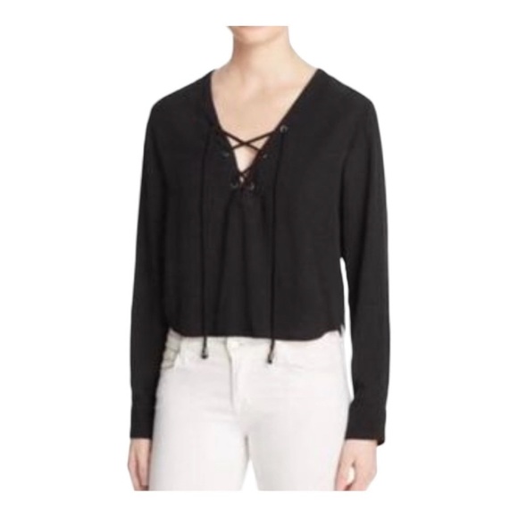 Rails Grace Criss Cross Lace Up Blouse Size Large RG1 - Picture 1 of 5